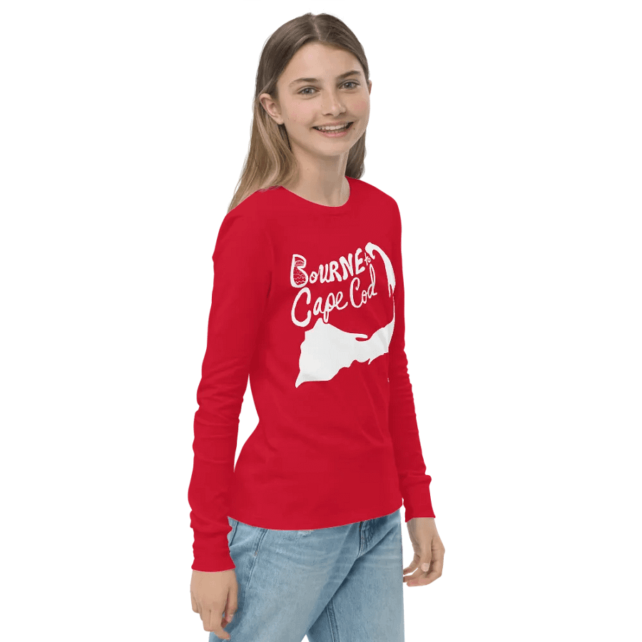 Girls' | BOURNE to Cape Cod™ | Youth Long Sleeve Tee | Coastal Cool for the Next Generation | White Logo product image (28)