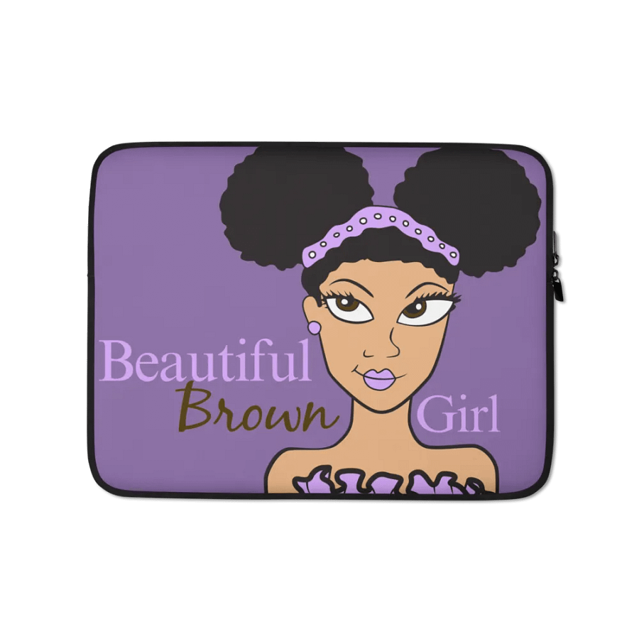 Beautiful Brown Girl Laptop Sleeve - Cream product image (2)