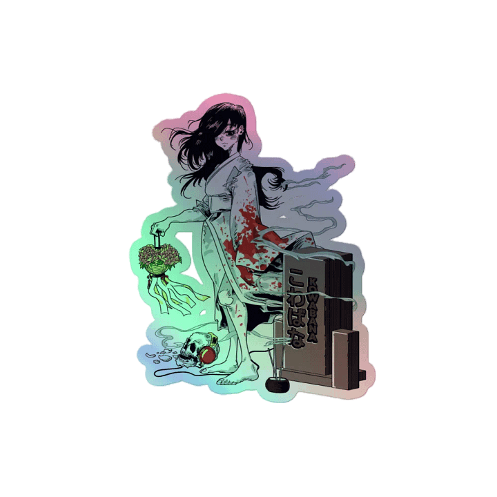 Bloodstained Peony Holographic Sticker Sheet product image (2)