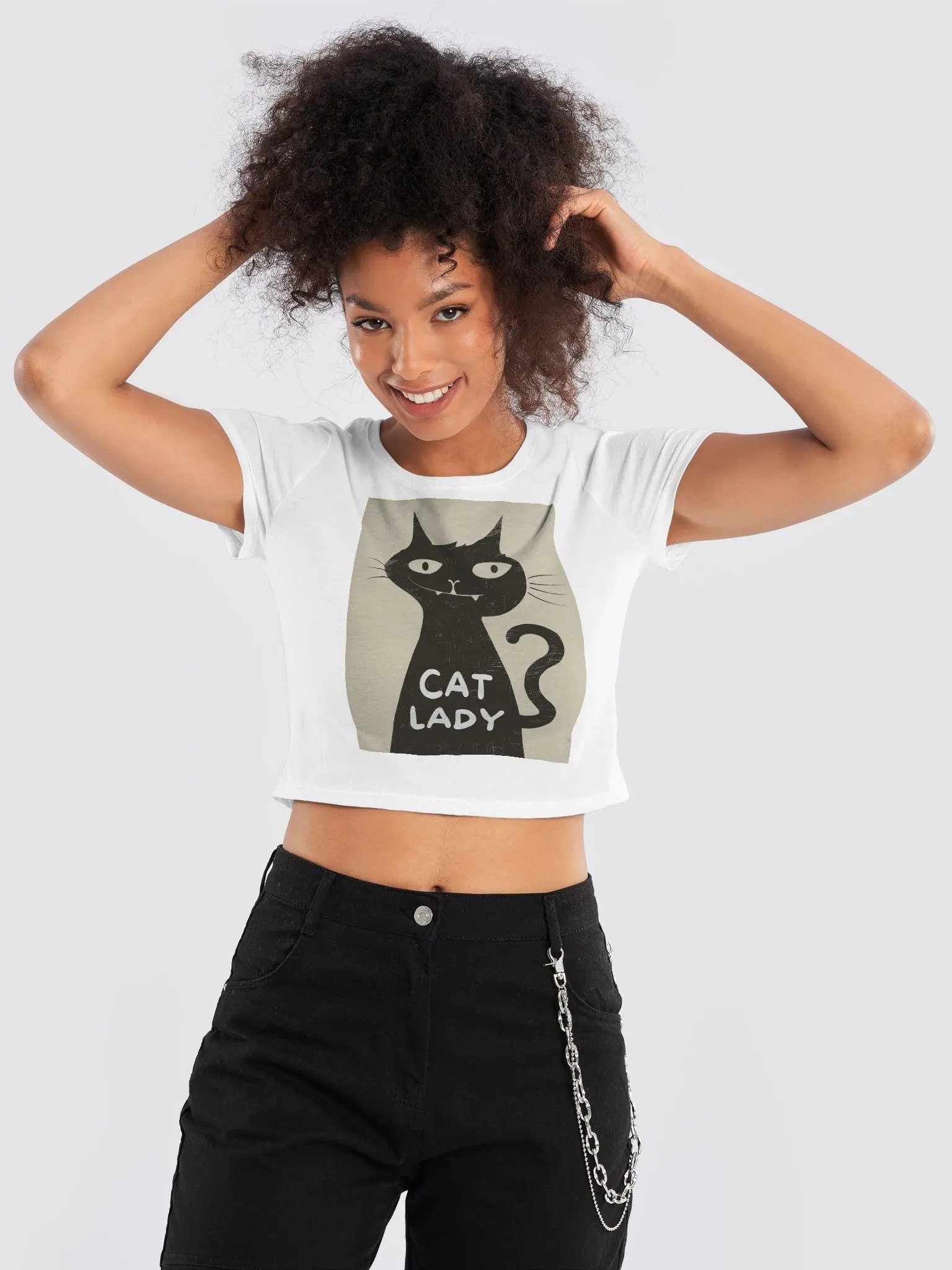 Cat Lady T-Shirt - Whimsical Black Cat Design - Perfect for Cat Lovers product image (31)