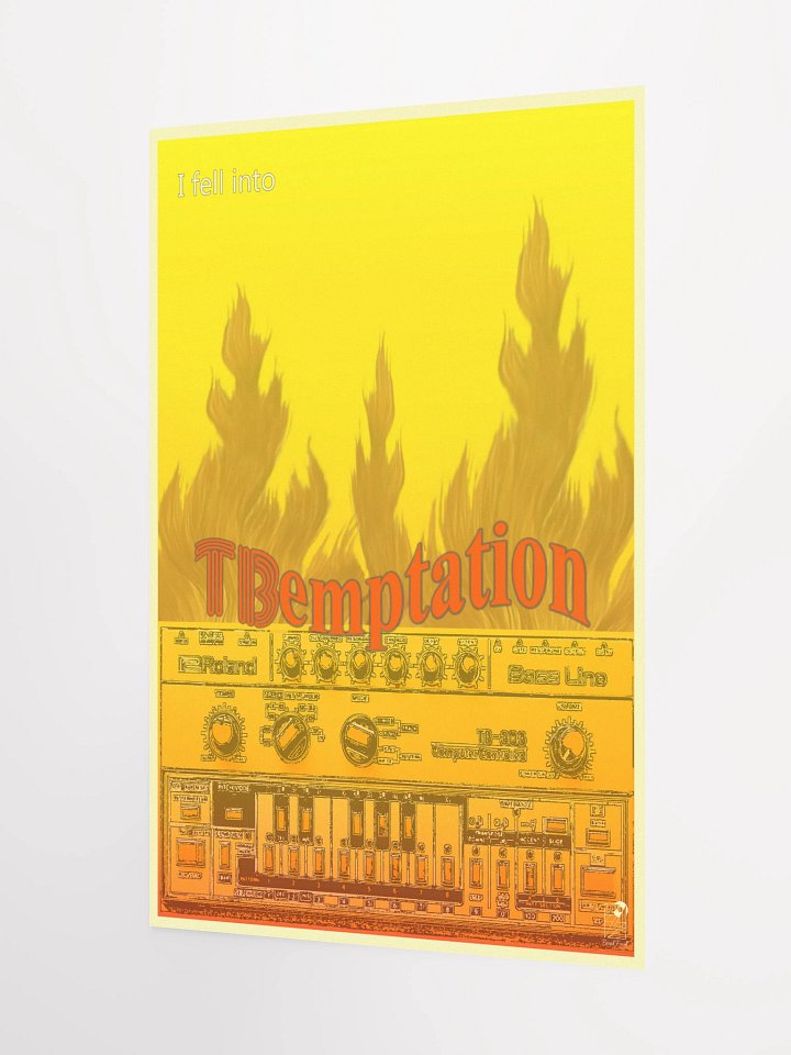 I fell into TBemptetion, Roland TB 303 tribute, by Frank Fonik, Techno EDM Matte Paper Poster product image (2)