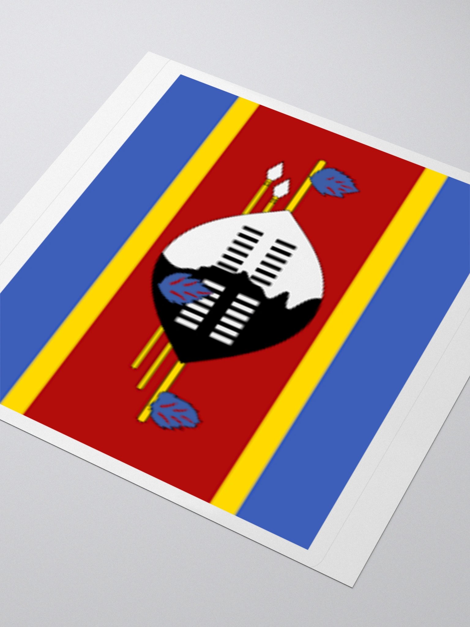 Eswatini Flag Sticker | Shield and Spears Design | Durable Vinyl | 3 Sizes product image (7)