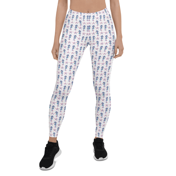 Colourful Seahorse And Starfish All-Over Print Leggings product image (2)