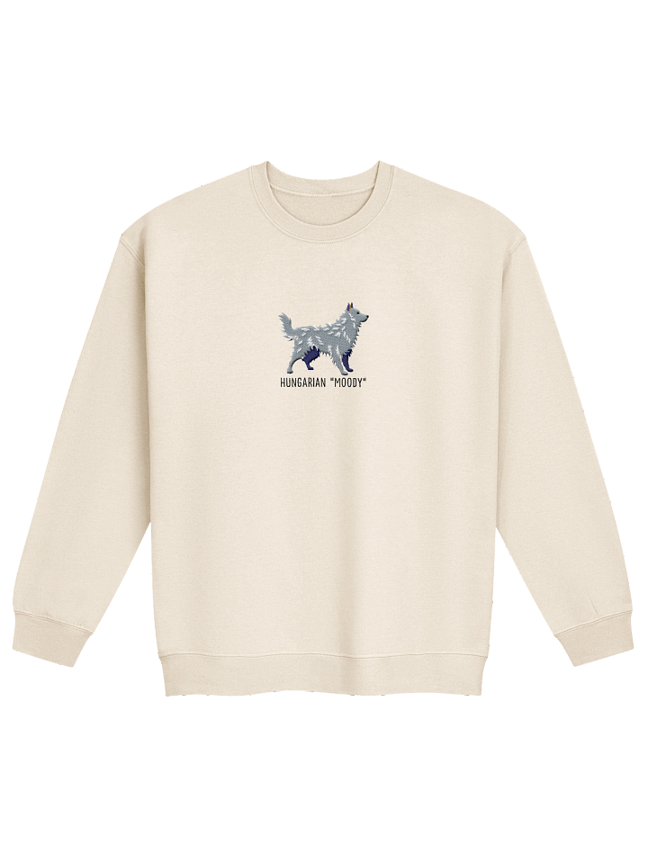 Hungarian Moody Sweatshirt (Embroidered) of a Hungarian Mudi(Gray) product image (21)