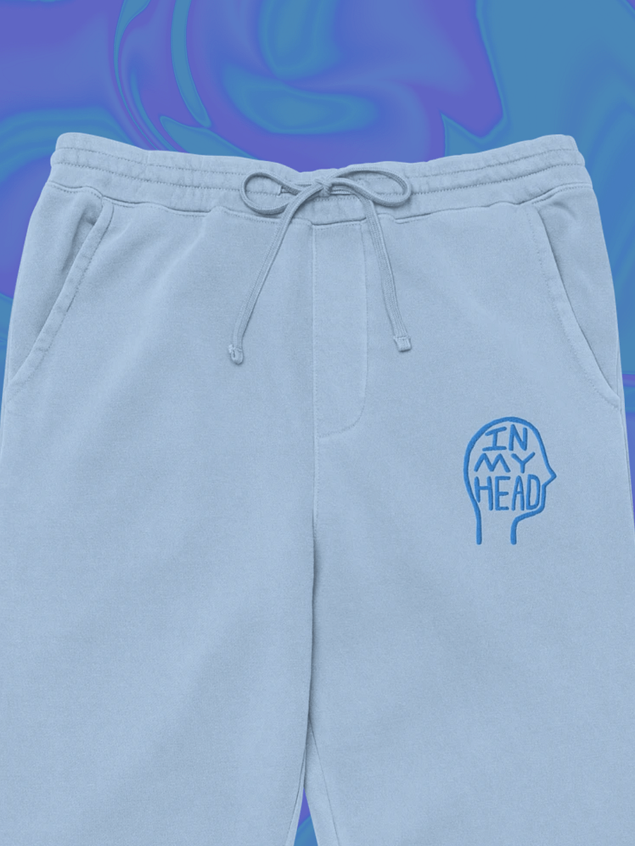 In My Head (aqua thread) pigment dyed sweatpants product image (1)