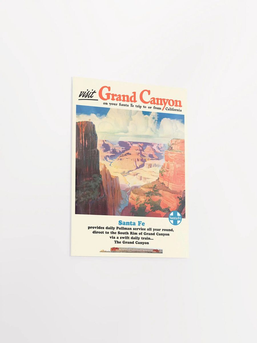 Grand Canyon with Santa Fe Railway, 1950s — retro train poster, vintage train art, train print, retro travel wall art product image (8)