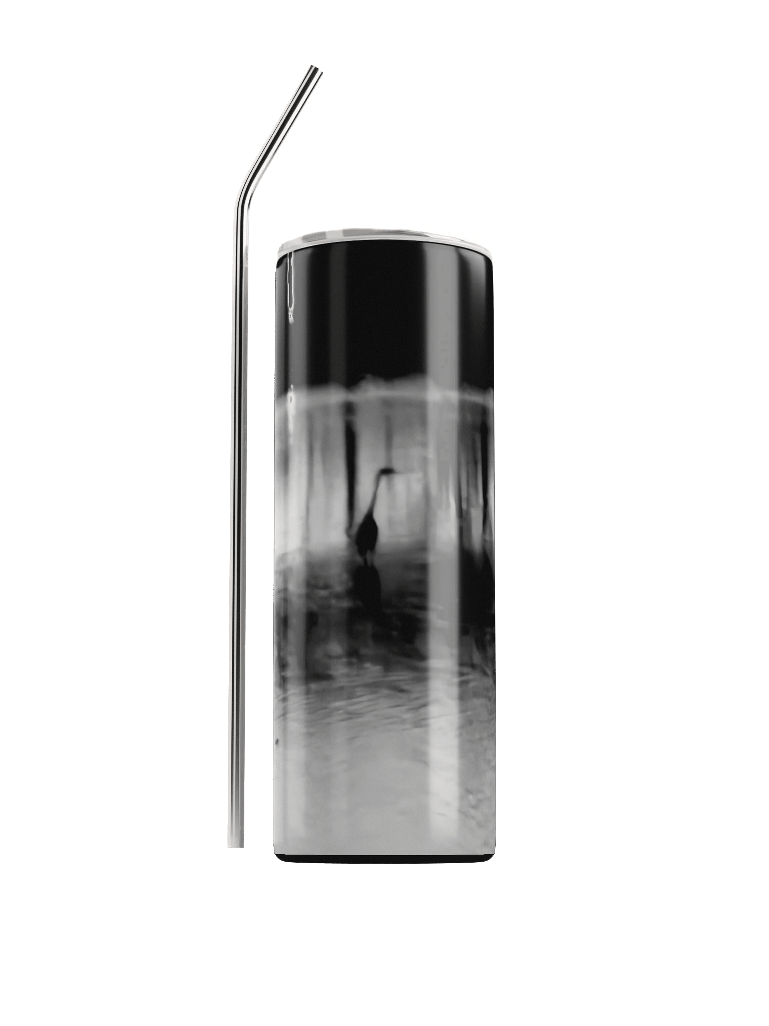 Blue Heron Black and White Stainless Steel Tumbler product image (1)