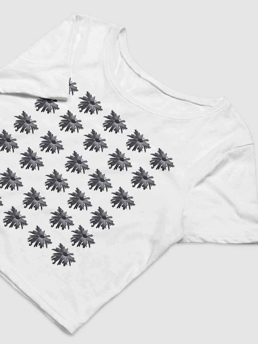 Monochrome Repeating Daisy Flower Women's Cropped T Shirt product image (6)