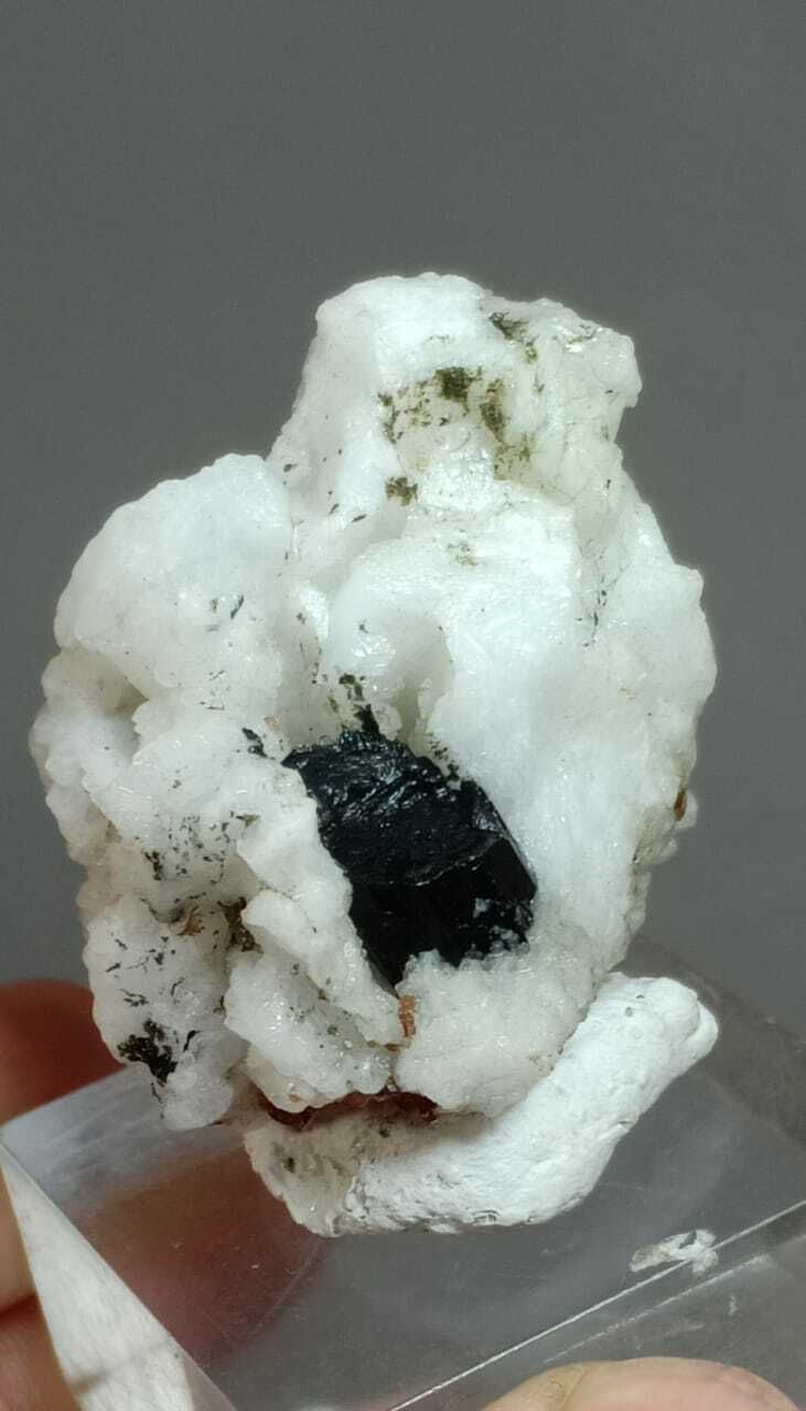 GARNET SPECIMEN ORANGE BROWN COMBINED WITH BLACK TOURMALINE AND ALBITE, 50 GRAM product image (9)