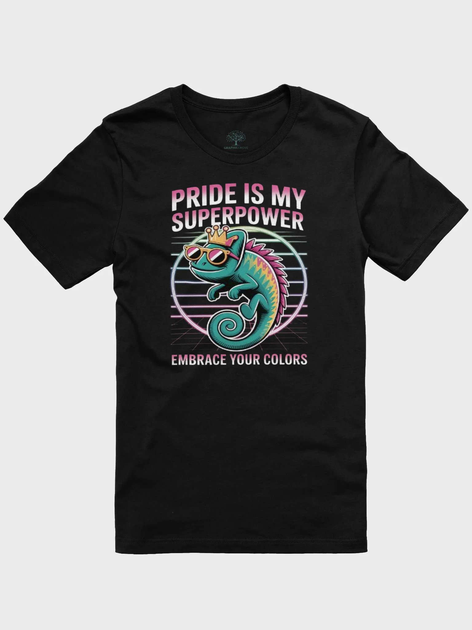 Pride Is My Superpower T-Shirt | Graphic Grove | Unisex, Supersoft, Rainbow Chameleon Design product image (3)