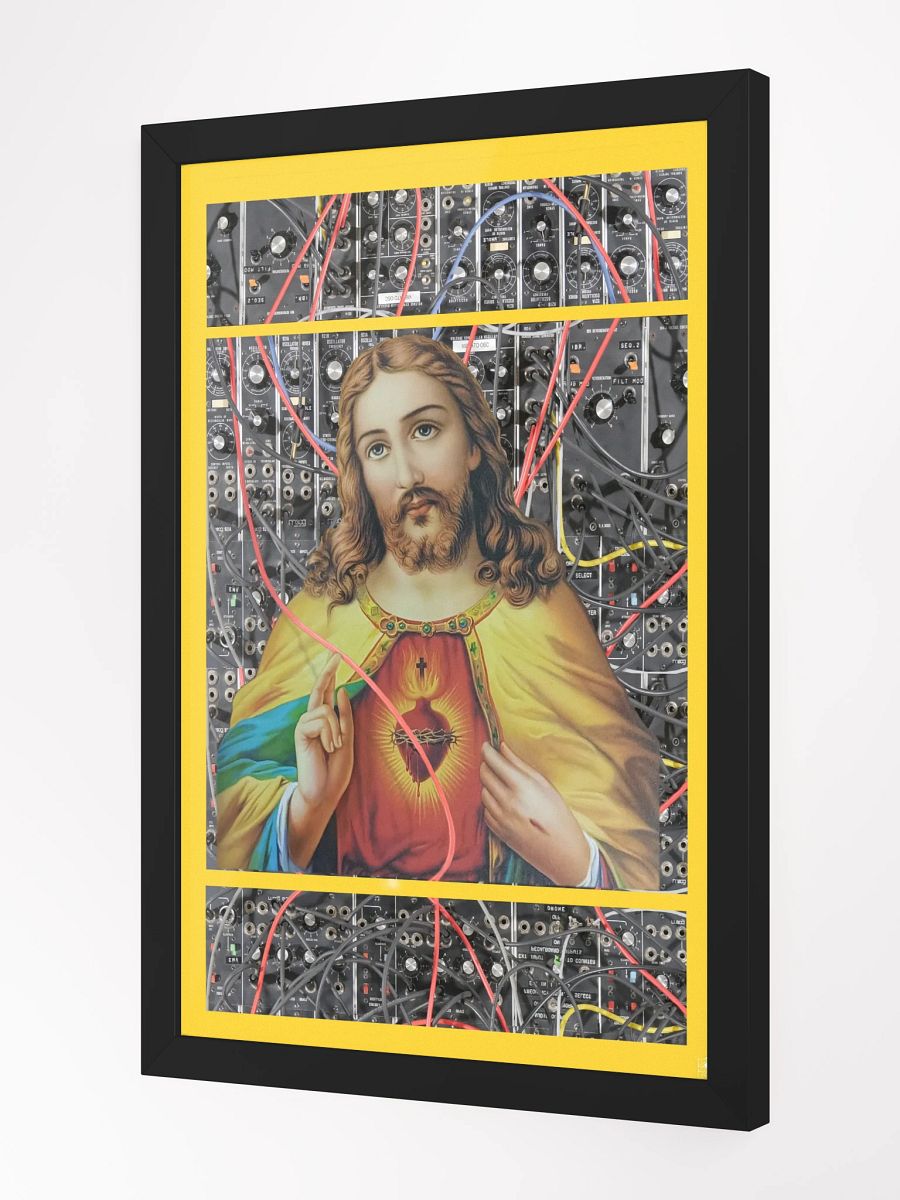 Jesus Christ Sacred Moog by Frank Fonik, Techno EDM Framed High Quality Matte Poster product image (16)