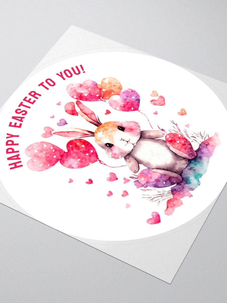 Easter Greetings from Adorable Bunny Holding Heart Balloons product image (4)
