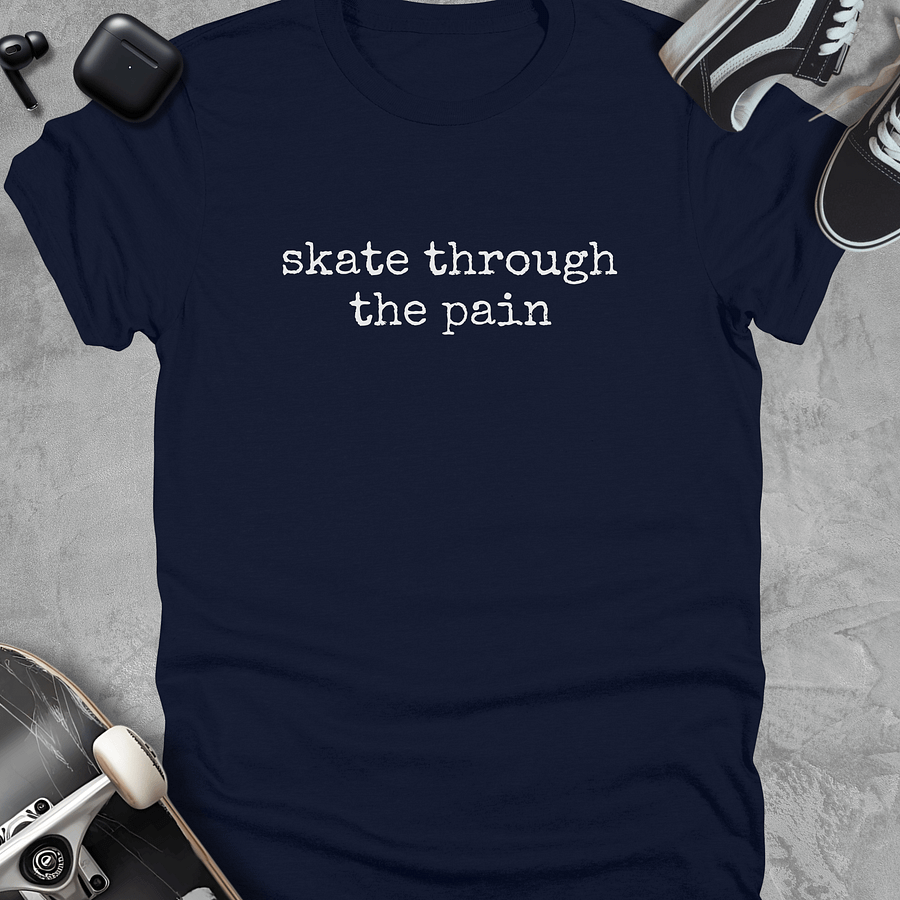 Skate through the pain, Skateboarding t-shirt, Unisex product image (3)
