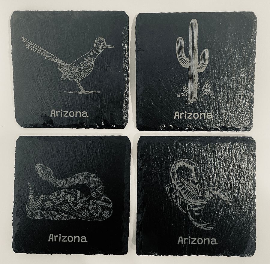 Slate Coasters - Arizona Themed Set of 4 Custom Laser Engraved product image (7)