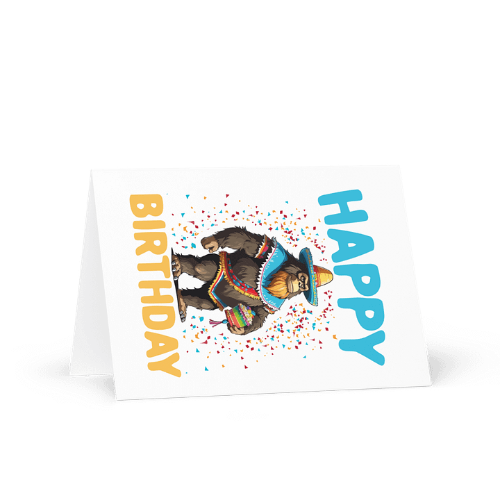 Happy Birthday (Mexican Sasquatch) Birthday Card 5" x 7" product image (1)