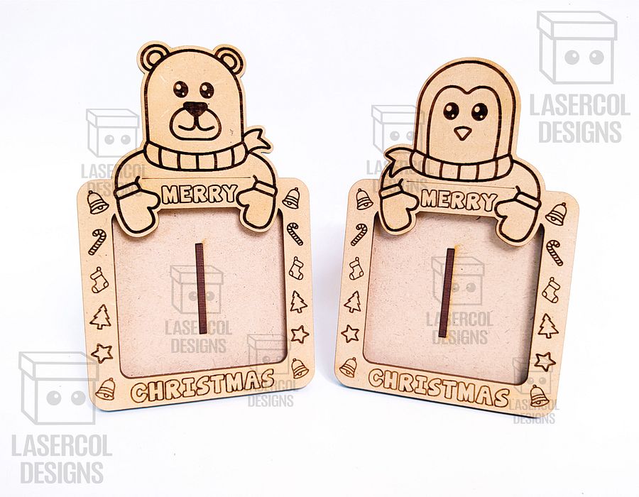 Christmas Ornaments Photo Frame Set 3 - Laser Cut Files product image (2)