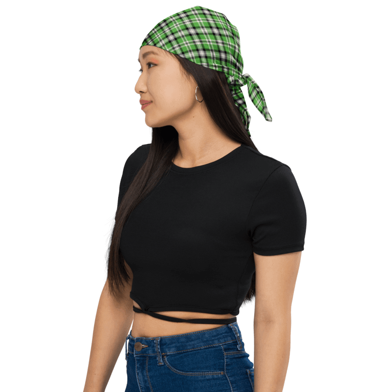 Bright Green Plaid Bandana product image (1)