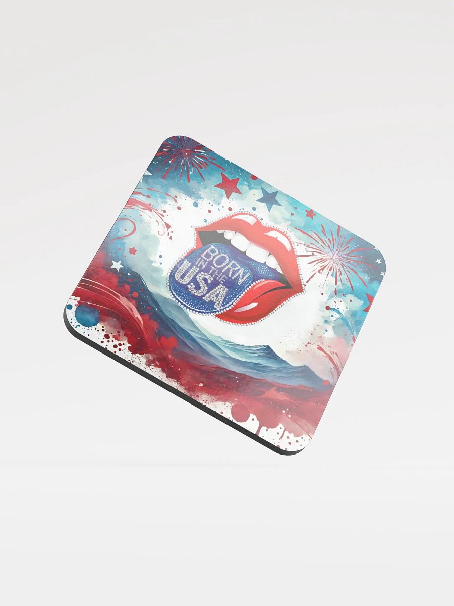 Patriotic Mouth Art Glossed Cork Coaster product image (1)