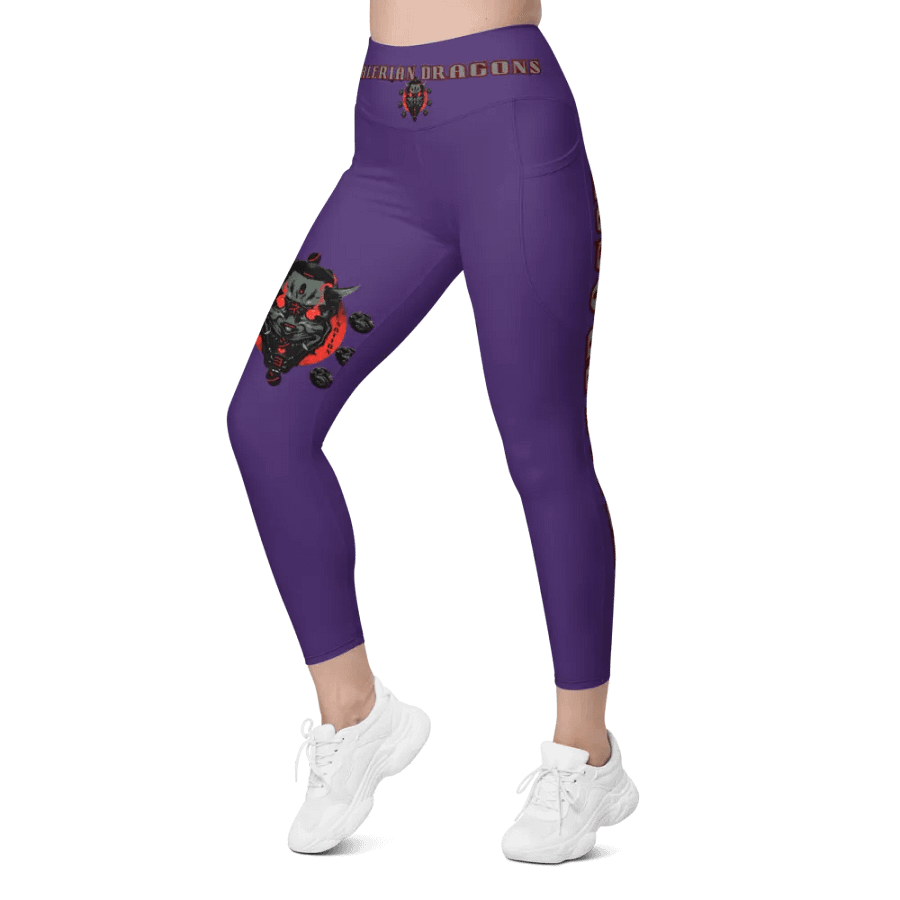 PURPLE demon soul square up women's pocket leggings product image (5)