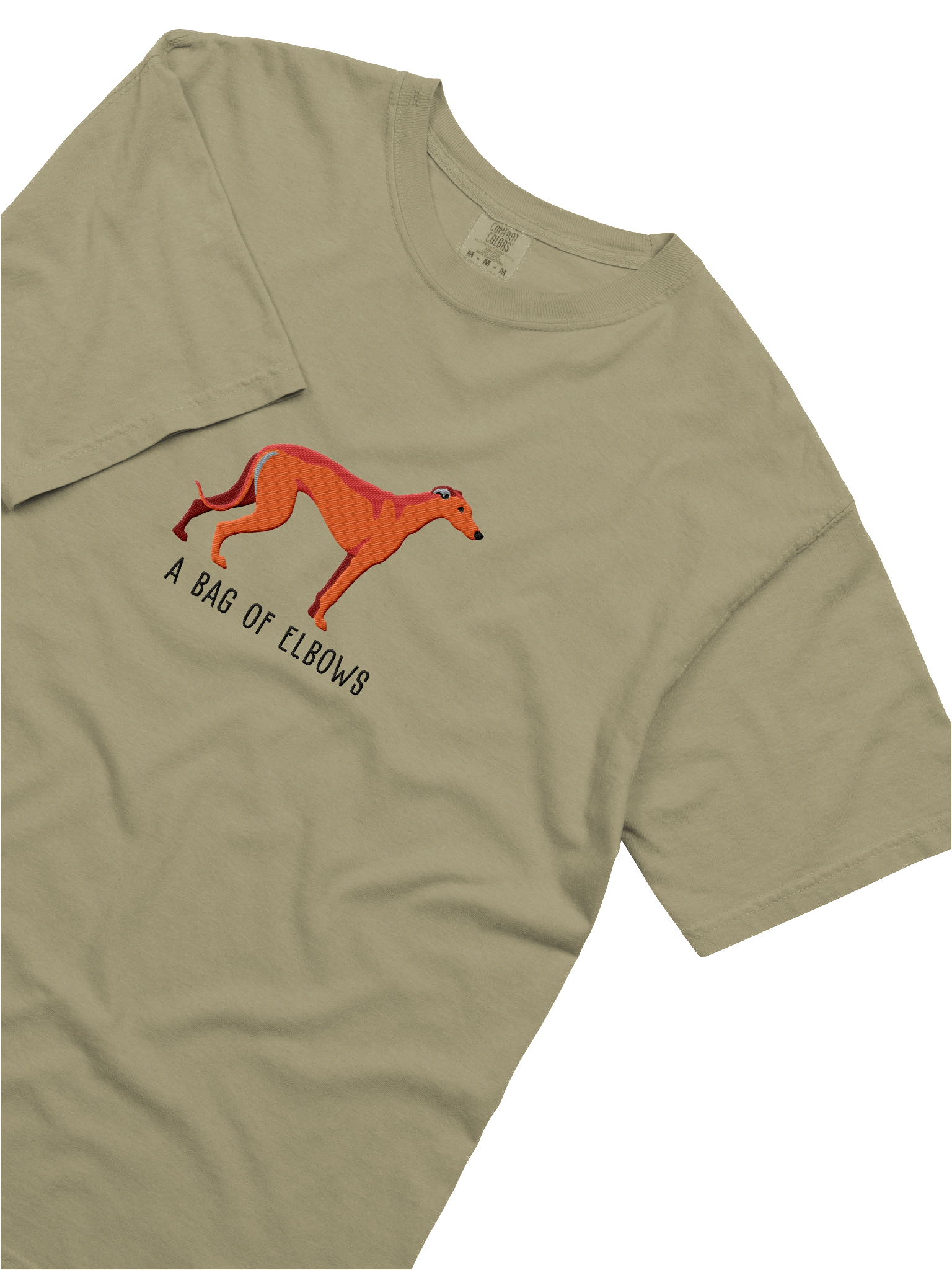A Bag of Elbows T-Shirt(Embroidered) of a Greyhound(Red) product image (25)