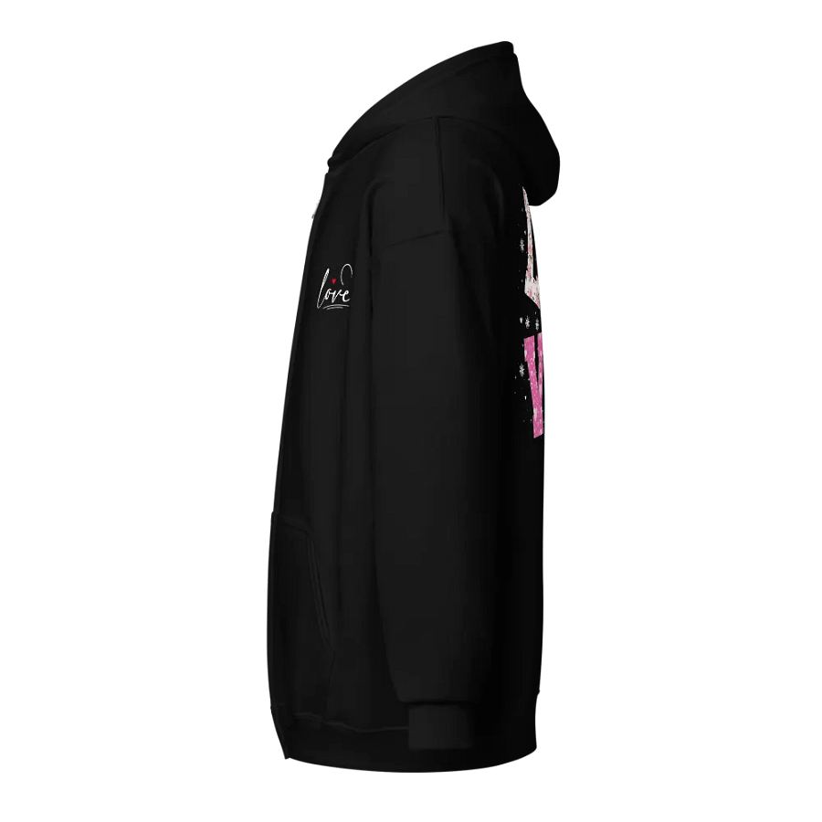 Cursive Love on Front and L ❤ V E on Back Zip Up Hoodie (Front & Back) product image (4)