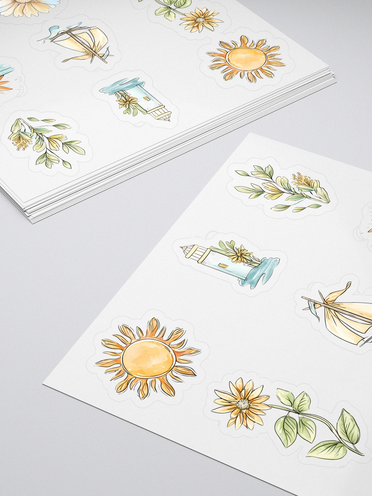 Golden Horizon – Nautical & Botanical Summer Sticker Collection product image (4)