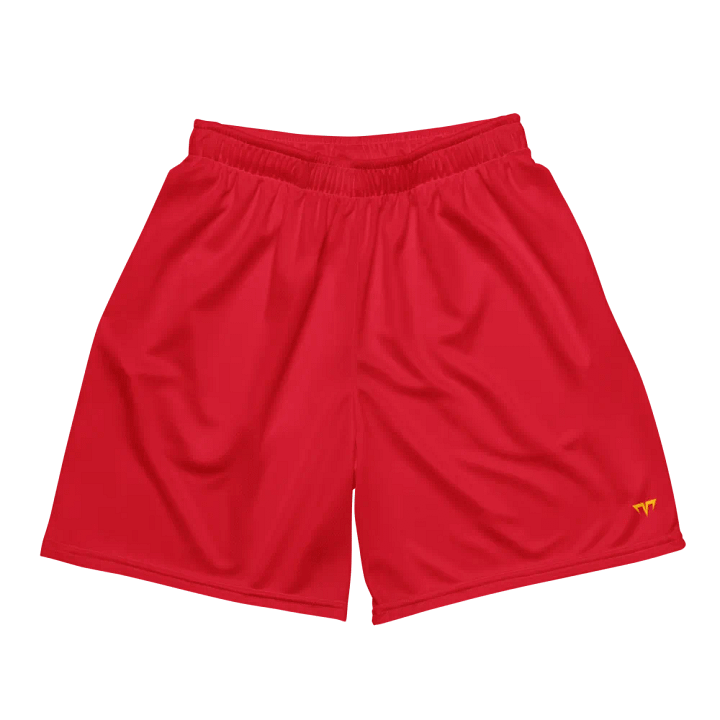 Unisex Activewear - Jersey Shorts Red - Printed Gold Logo product image (1)