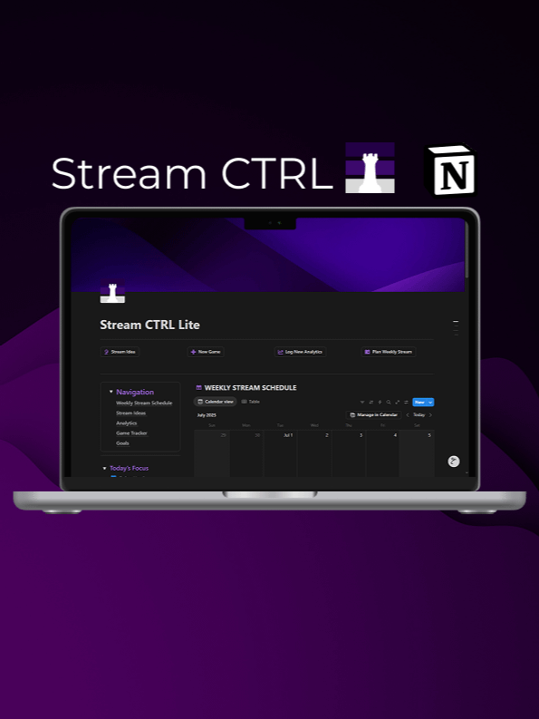 Stream CTRL Notion Template. Lite product image (1)