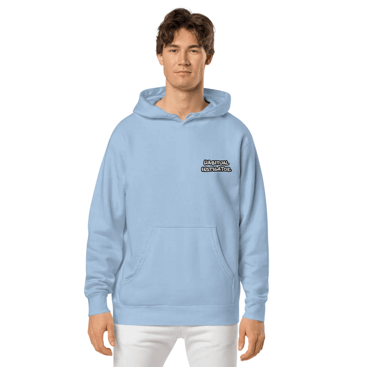 Habitual Instigator (L.C. bubble design 2) embroidered pigment hoodie product image (2)