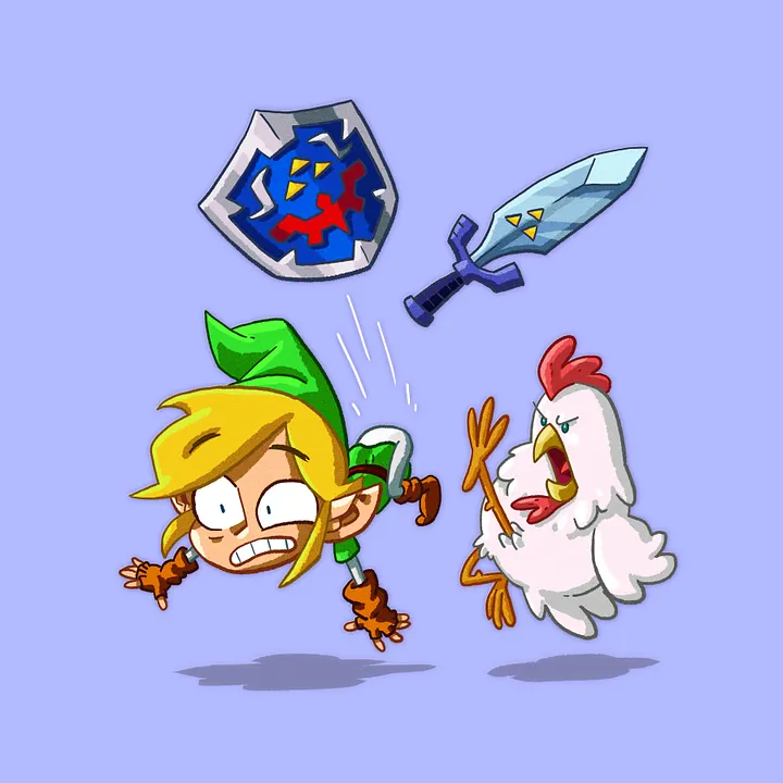 Link & Chicken Print (6x6") product image (1)
