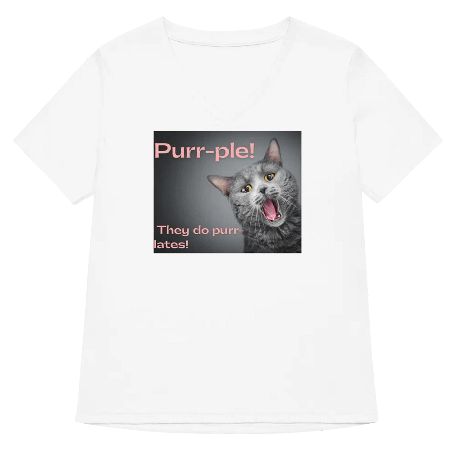 Purr-ple Meow Women's V-Neck Tee product image (5)