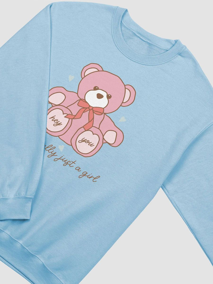Just A Girl Pink Bear Crewneck Sweatshirt product image (1)