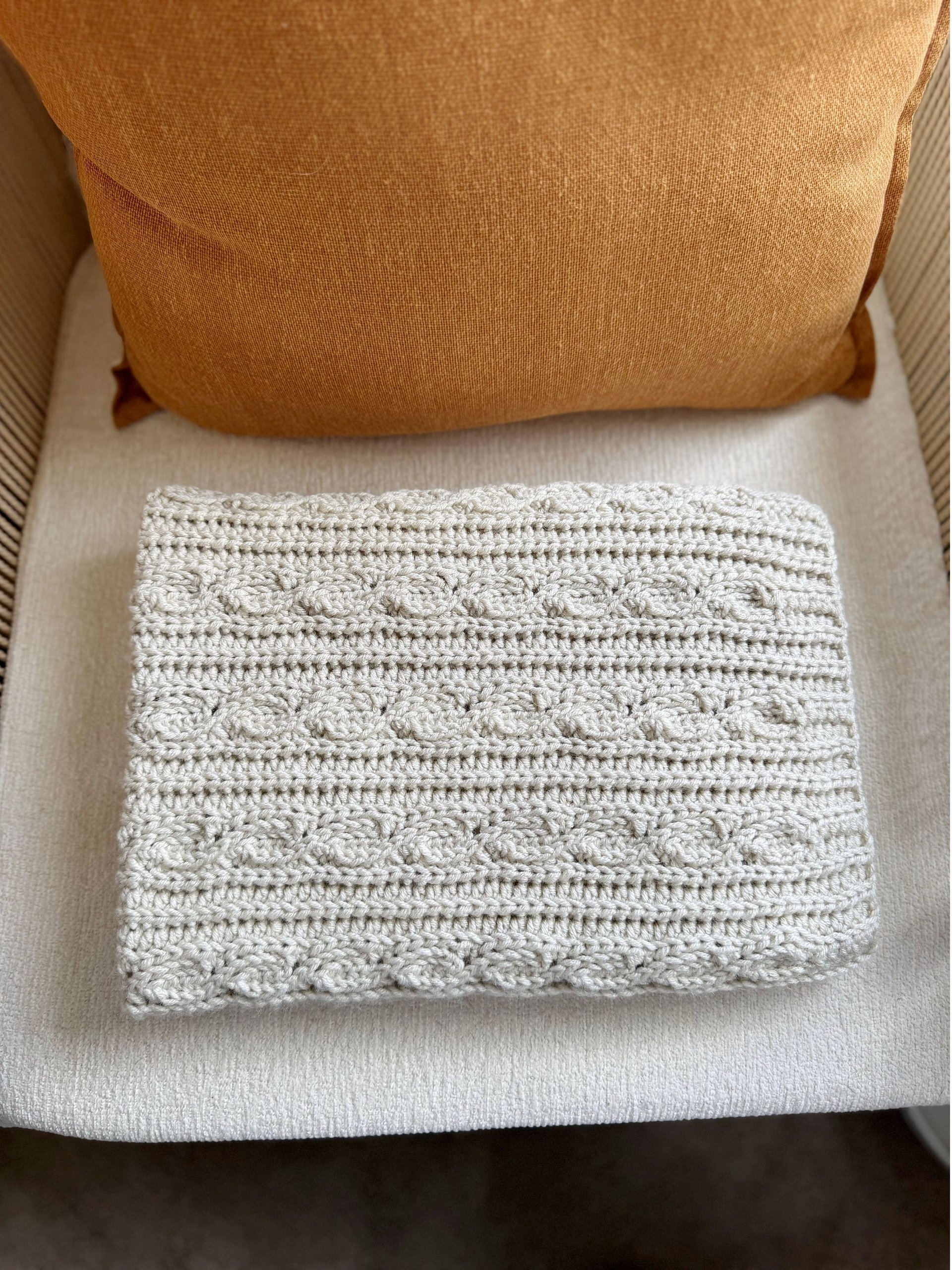 Deidra Crochet Afghan Pattern | Modern Crochet Blanket PDF | Textured with Faux Cable Stitches, 15 Sizes product image (5)