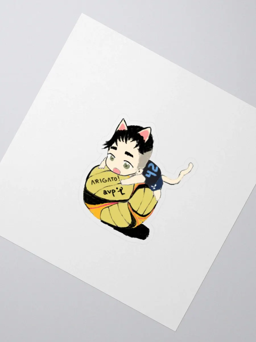 Arigato Neko Volleyball Sticker product image (4)