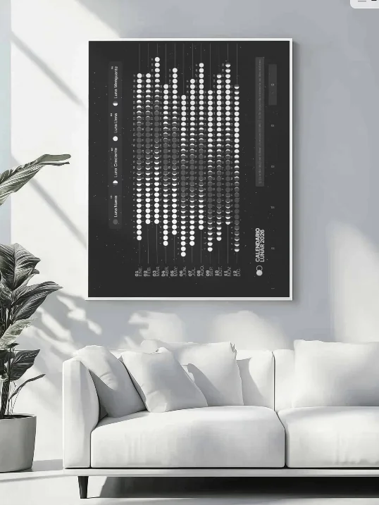 Calendario de pared de las fases lunares de 2026 - 24" x 36" product image (6)