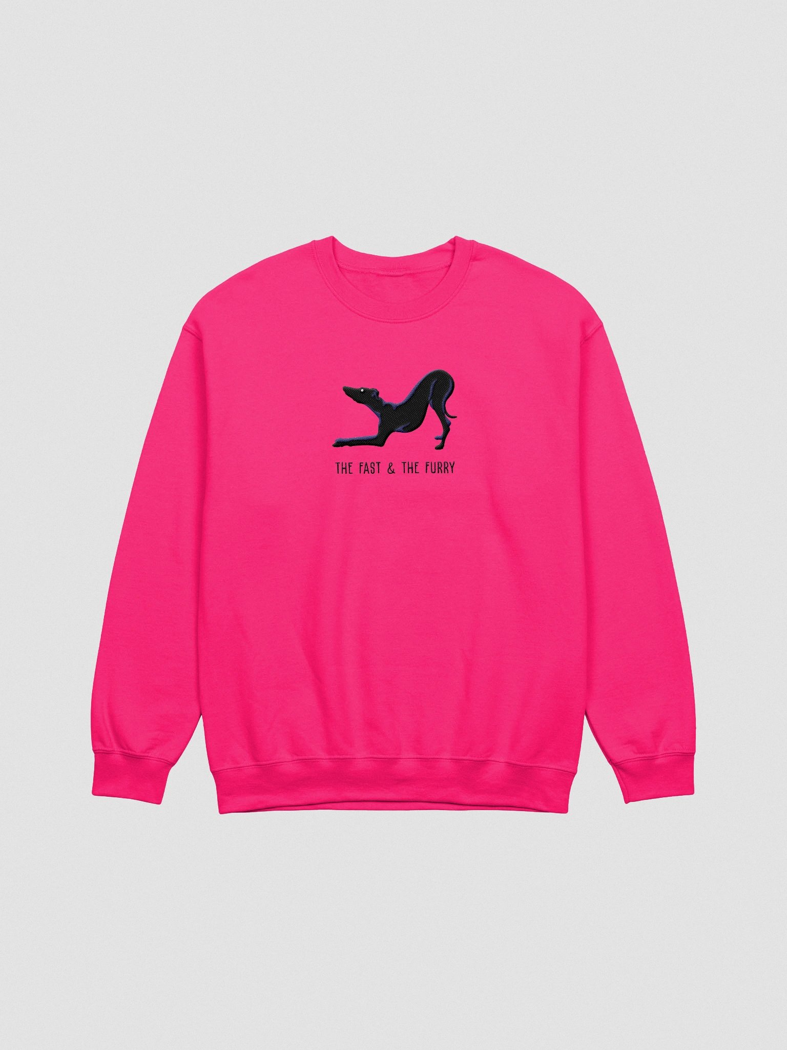 The Fast & the Furry Sweatshirt (Embroidered) of an Italian Greyhound(Black) product image (4)