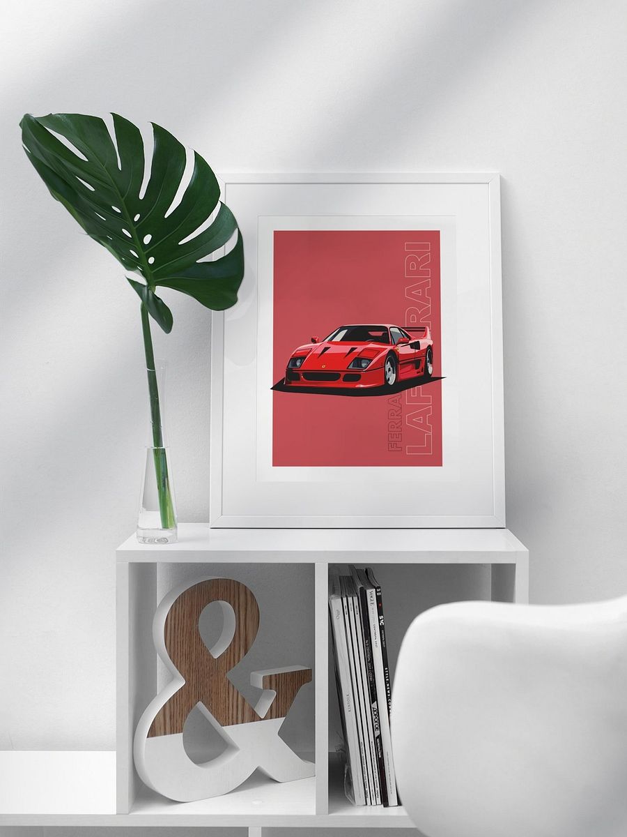 Classic Ferrari LaFerrari Poster, Iconic Red Supercar Print, Legendary Sports Car Wall Art, Automotive Enthusiast Decor, Italian Car Design product image (3)