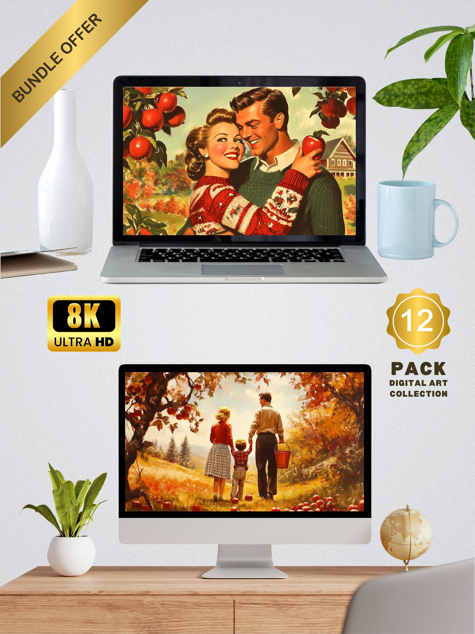 Autumn in Apple Orchard 12-Piece Digital Art Collection (Digital Download for Wallpapers, Posters & More) product image (1)