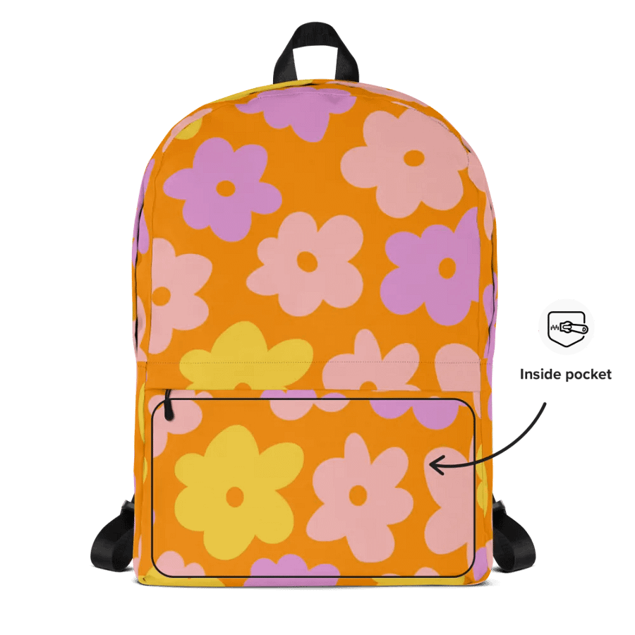 Cheerful Blooms All-Over Backpack product image (4)