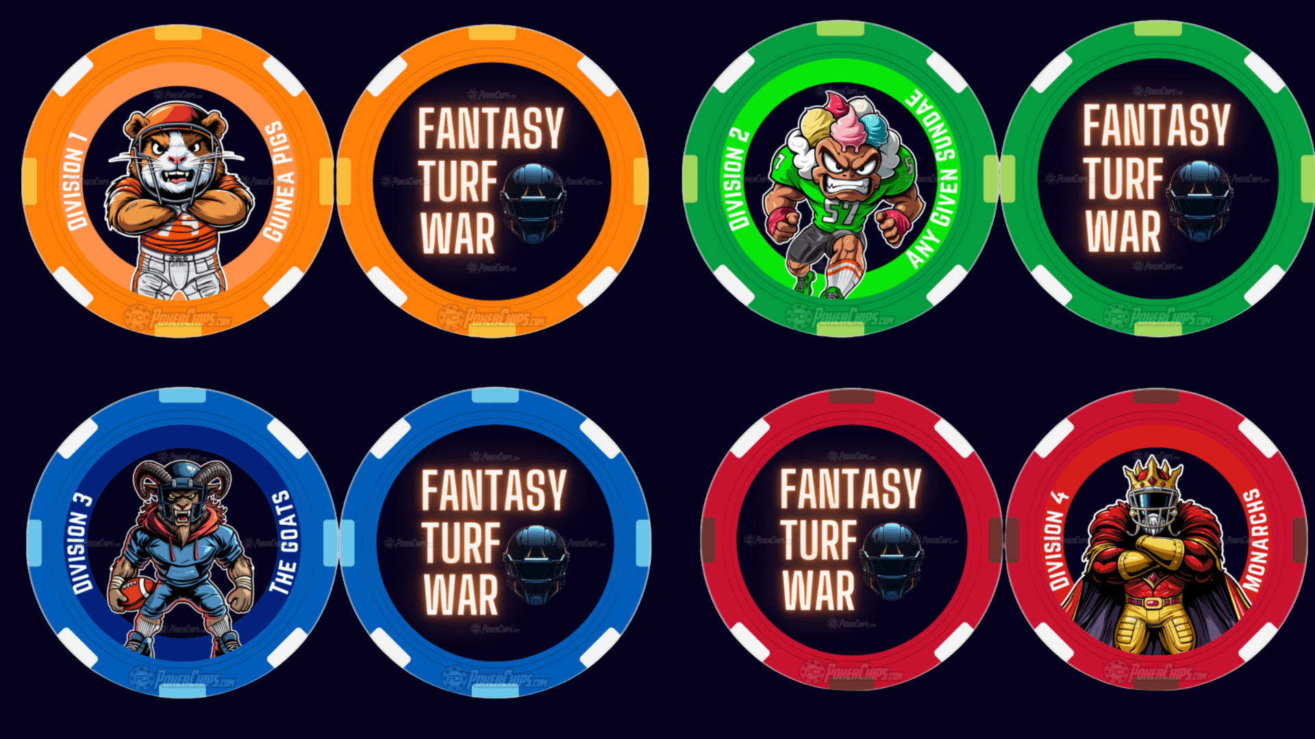 Fantasy Turf War Division Poker Chip Set (4-Pack) product image (6)