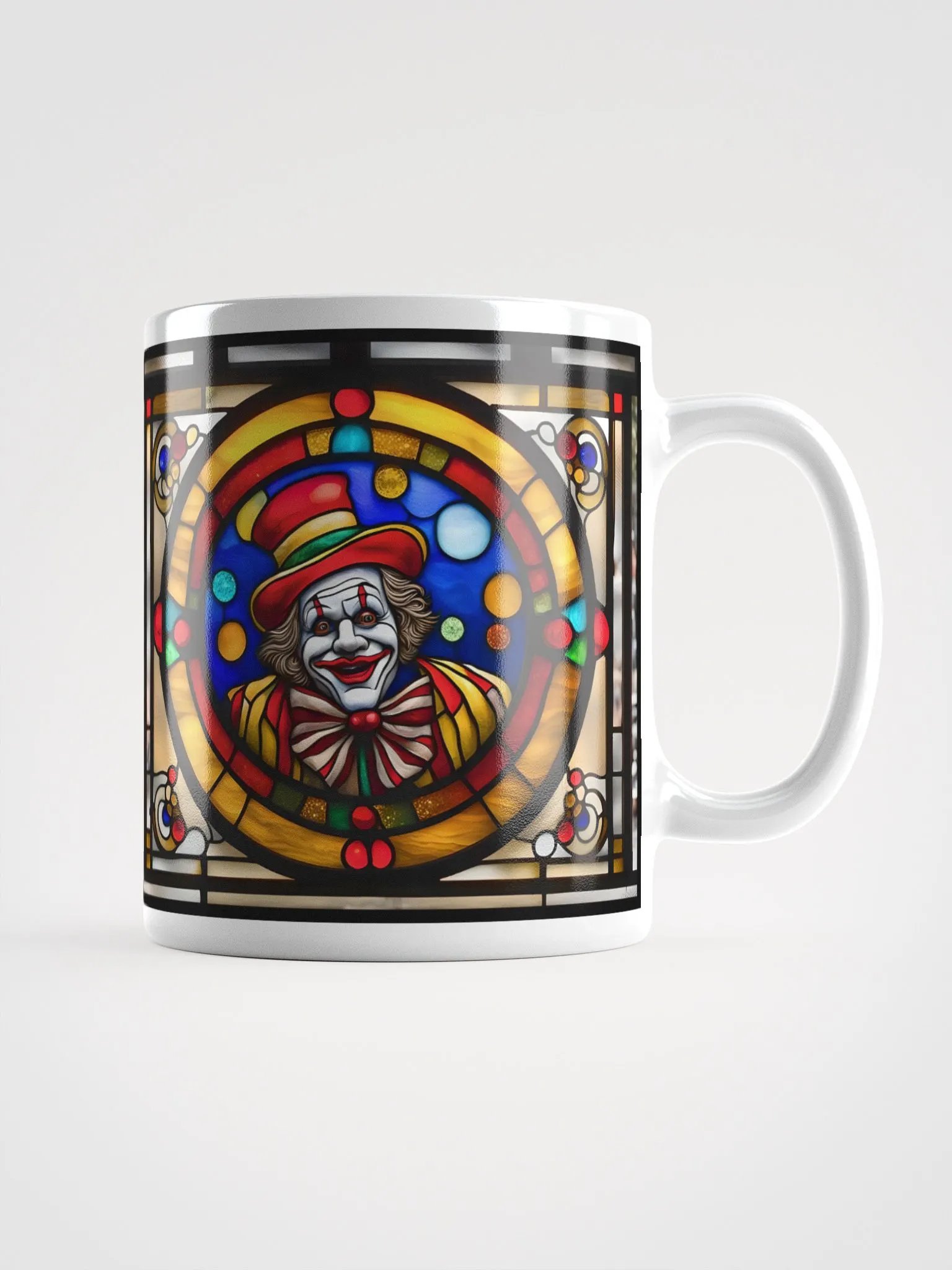 #003 Scrappy Slim Clown Stained Glass Mug product image (1)