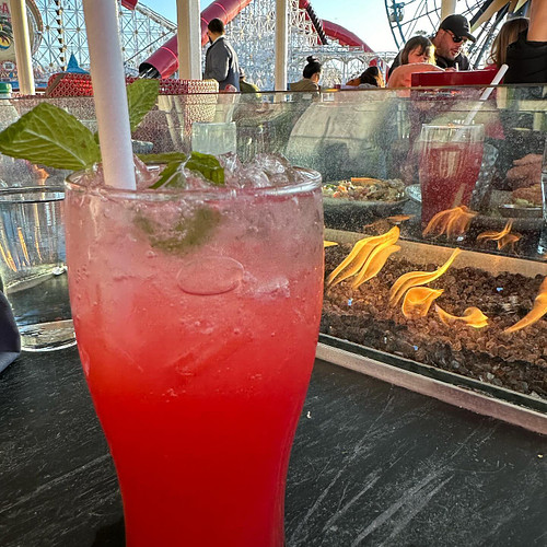 Lamplight Lounge in California Adventure is a great place to grab a bite and a mock tail. Great views too. 

#disneyland #cal...