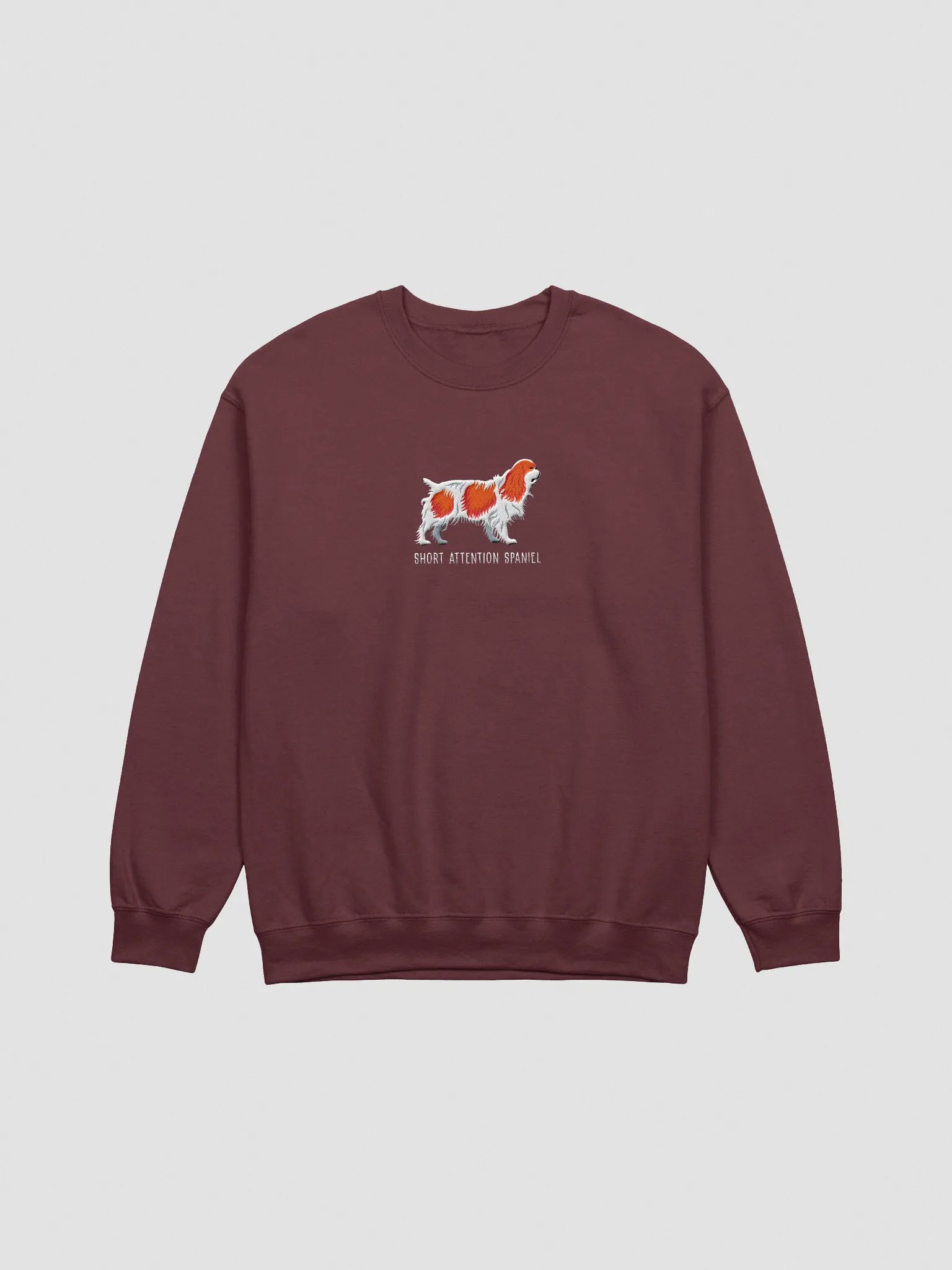 Short Attention Spaniel Sweatshirt (Embroidered) of an English Toy Spaniel(Blenheim) product image (3)