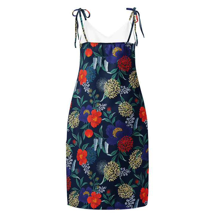 Midnight Garden Chiffon Midi Dress | Navy Blue Floral product image (2)