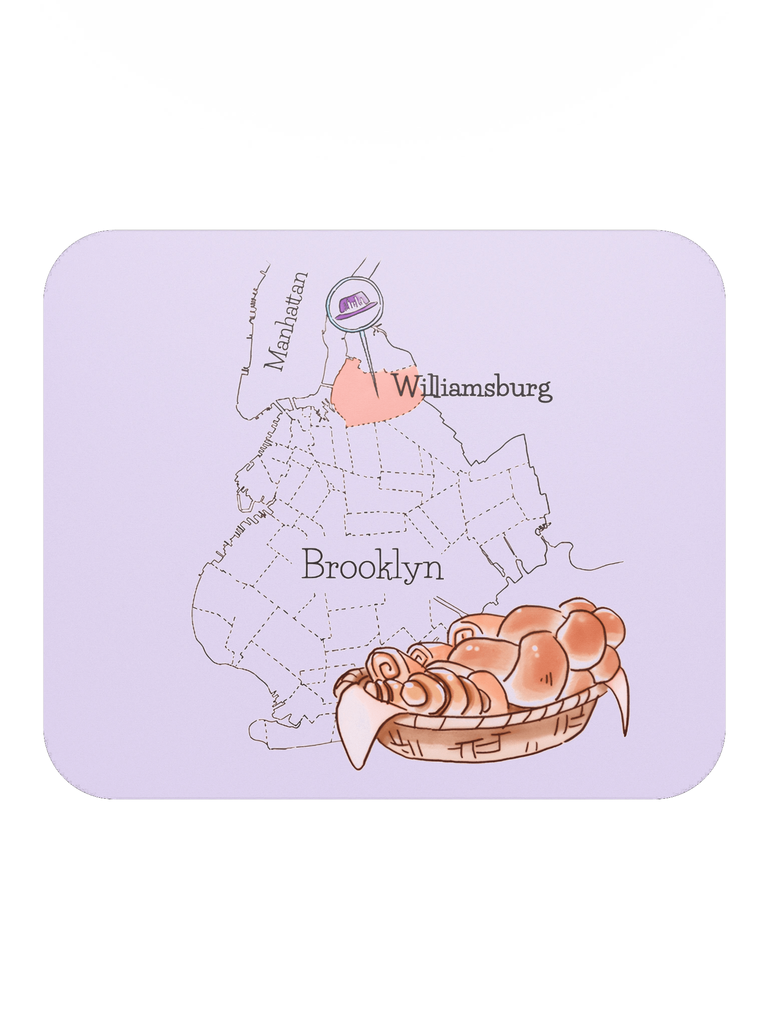 Hasidic Food Map Mouse Pad product image (2)