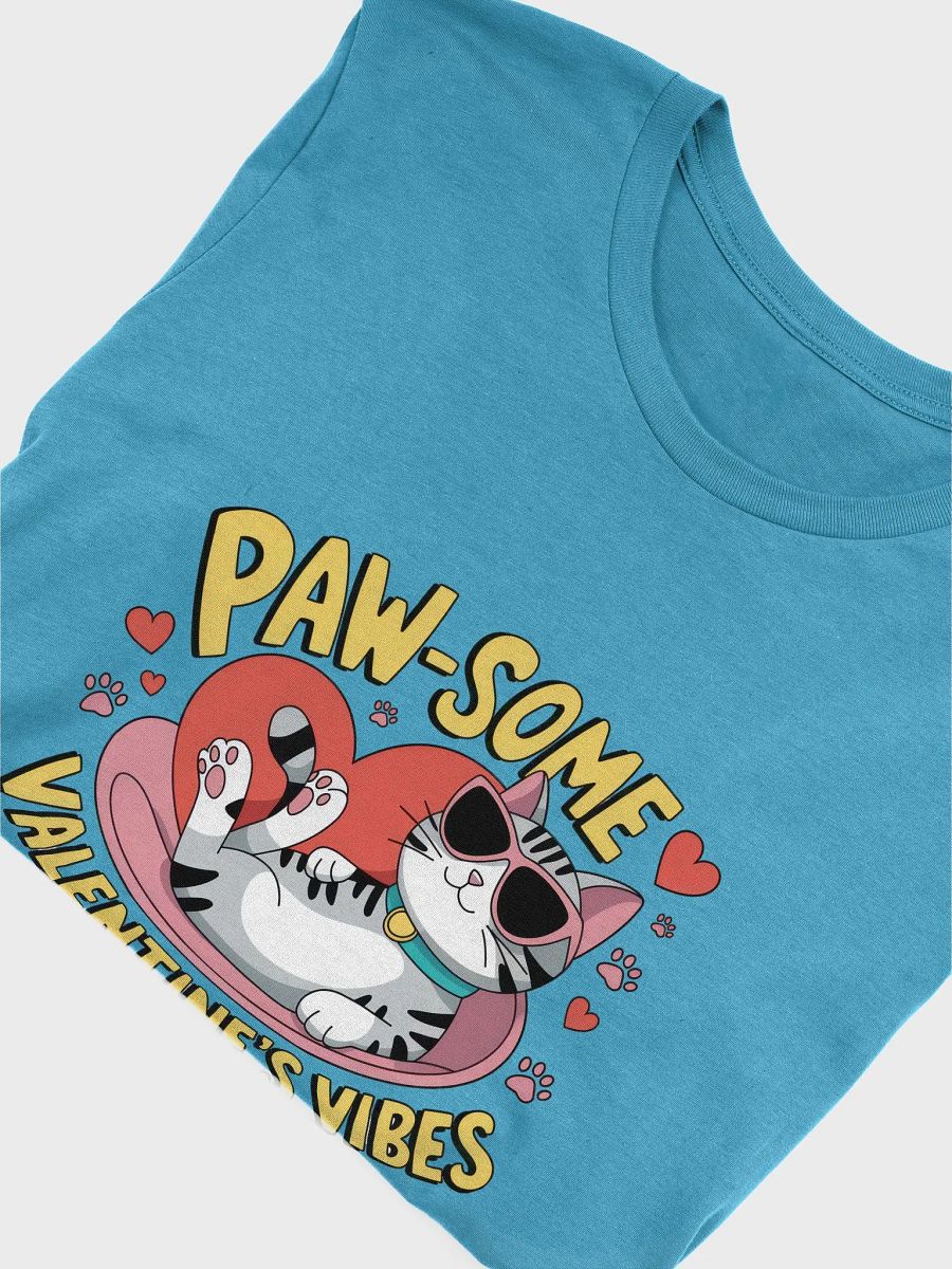 Paw-some Valentine's Vibes Cat T-Shirt product image (3)