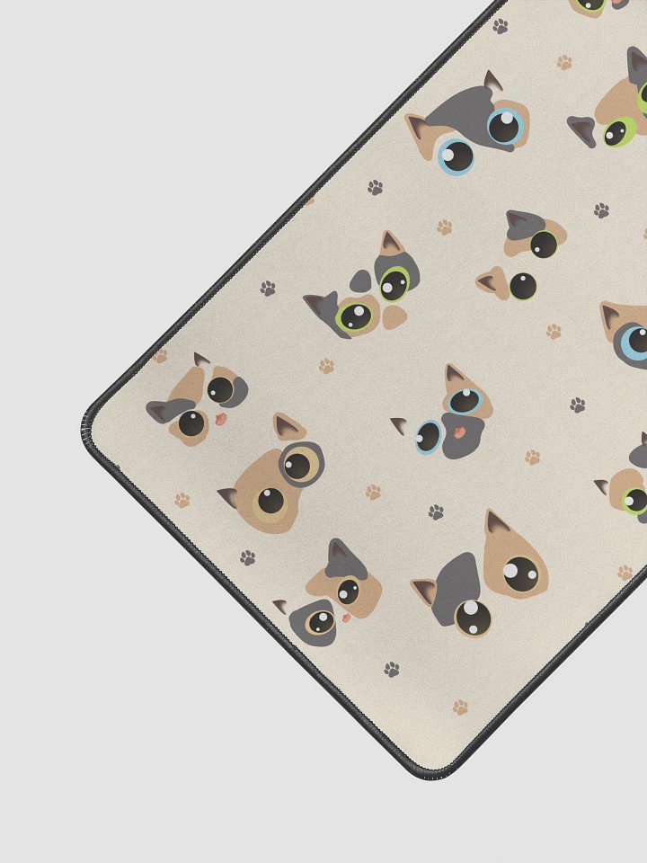 Cute Calico Cat Faces (Multicolor Eyes) Desk Mat 12" x 18" product image (2)