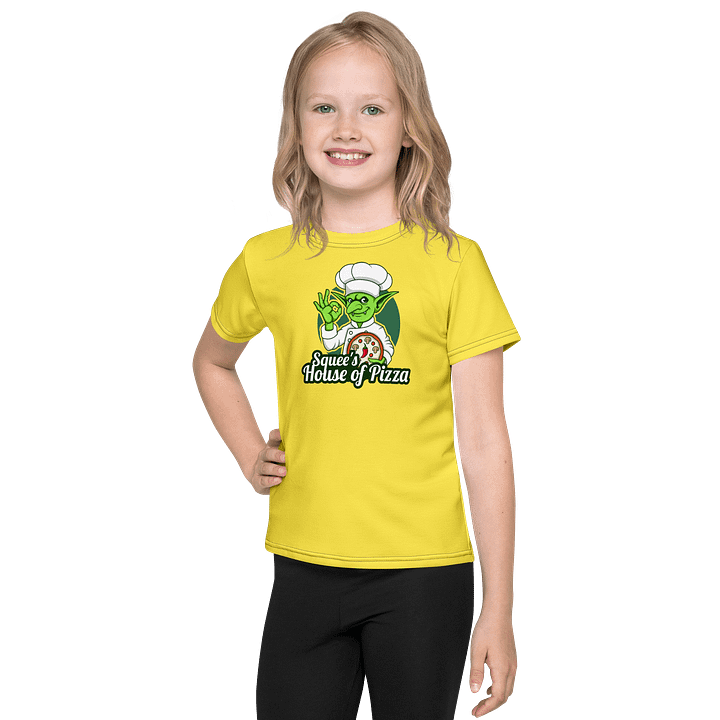 Squee’s House of Pizza Kids Crew Neck T-Shirt (Yellow) product image (1)