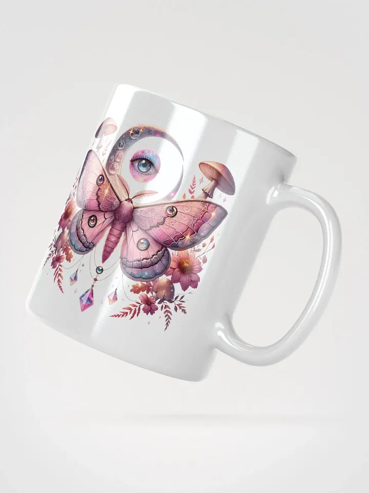 Pink Lunar Moths and Flowers Mug product image (6)