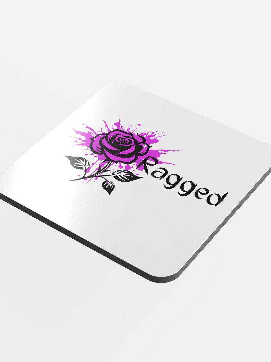 Ragged Rose Purple Glossed Cork Coaster product image (4)